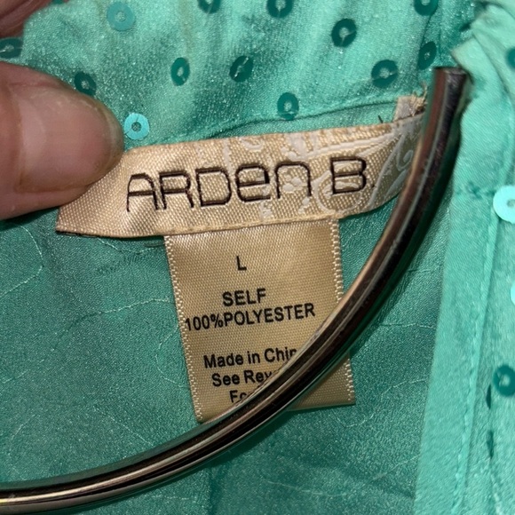 Vintage Arden B Teal Sequin Halter Top - Picture 7 of 9